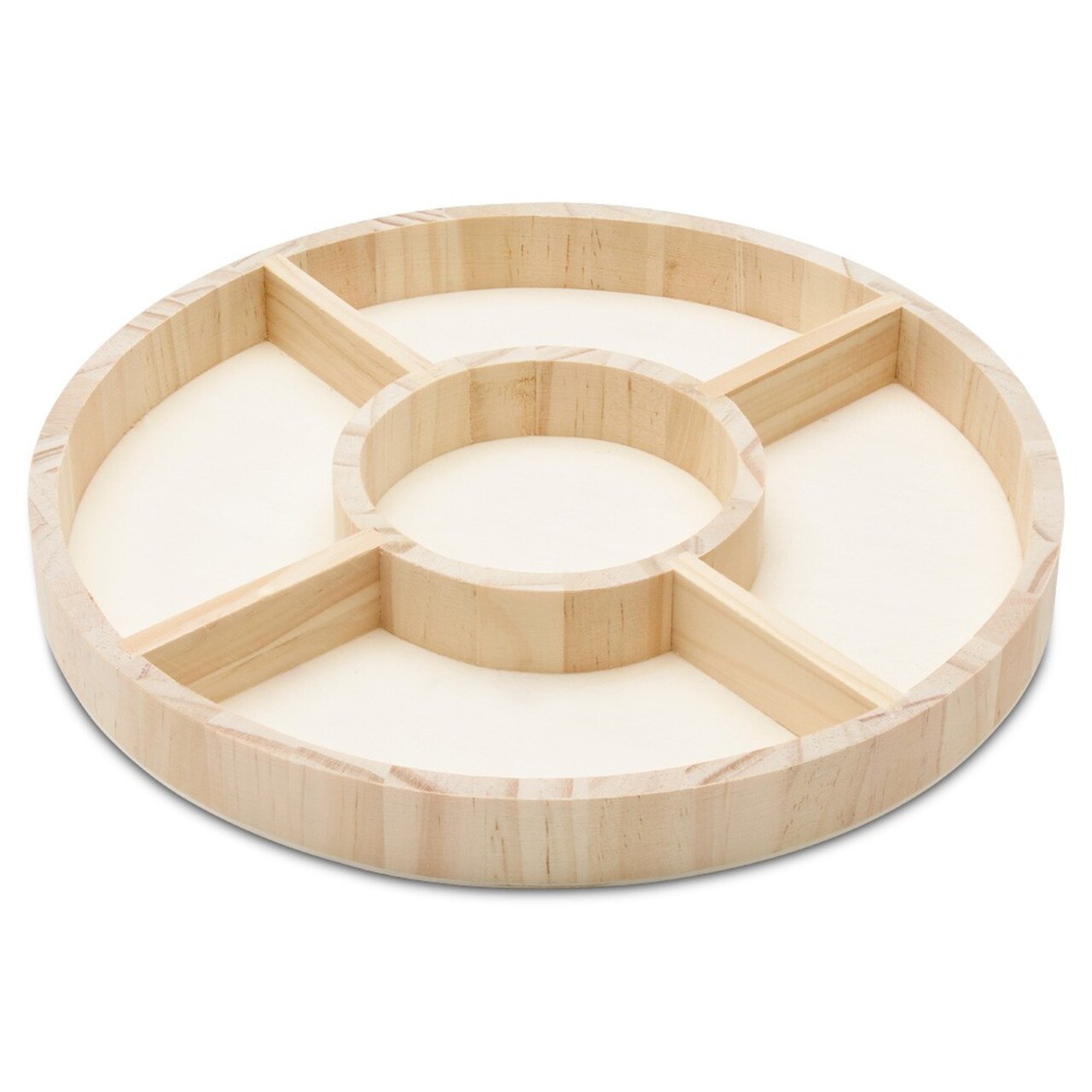 DIY Round Wooden Divided Serving Tray, Multiple Sizes, 5 Sections for Party | Woodpeckers